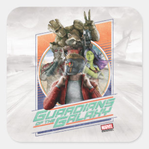 Guardians of the Galaxy Retro Crew Art Square Sticker