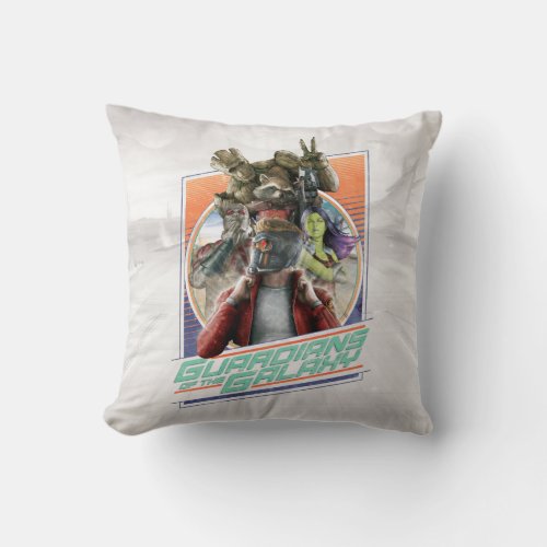 Guardians of the Galaxy  Retro Crew Art Throw Pillow