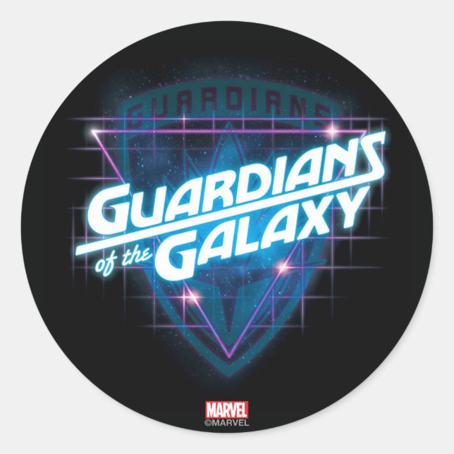 Guardians of the Galaxy | Retro Logo Classic Round Sticker (Front)