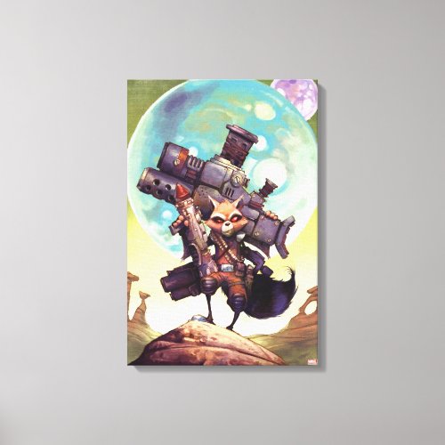 Guardians of the Galaxy  Rocket Armed  Ready Canvas Print