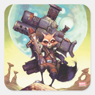 Guardians of the Galaxy   Rocket Armed & Ready Square Sticker