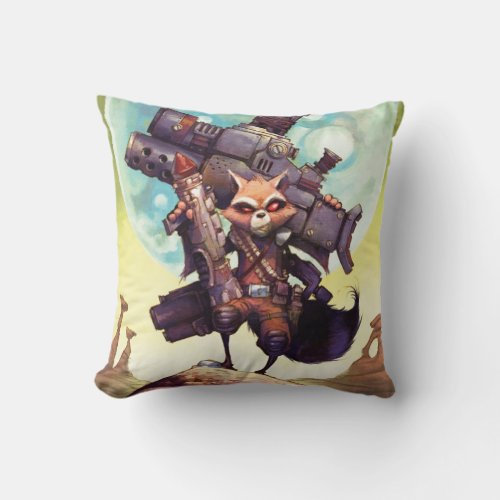 Guardians of the Galaxy  Rocket Armed  Ready Throw Pillow