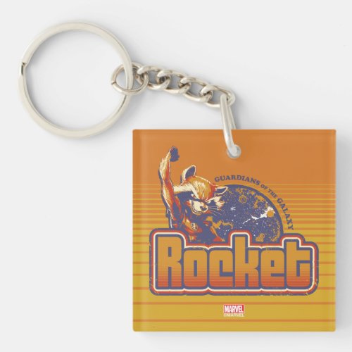 Guardians of the Galaxy  Rocket Character Badge Keychain