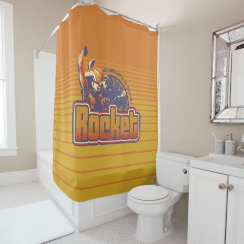 Guardians of the Galaxy  Rocket Character Badge Shower Curtain