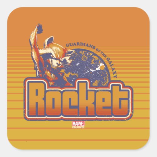 Guardians of the Galaxy  Rocket Character Badge Square Sticker