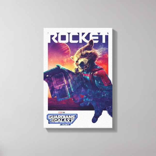 Guardians of the Galaxy Rocket Character Poster Canvas Print (Front)