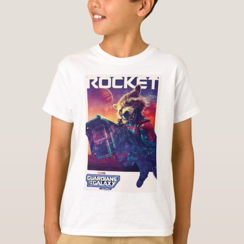 Guardians of the Galaxy Rocket Character Poster T_Shirt