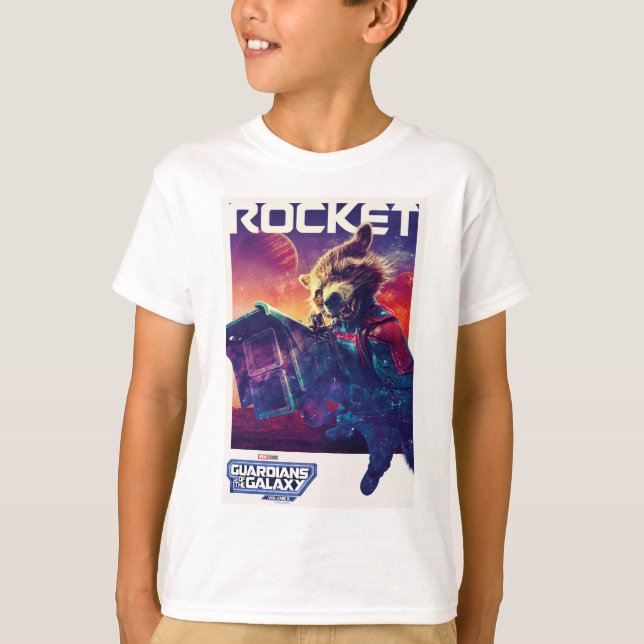 Guardians of the Galaxy Rocket Character Poster T-Shirt (Front)