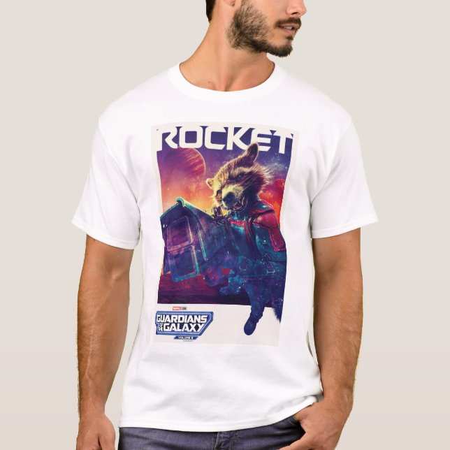 Guardians of the Galaxy Rocket Character Poster T-Shirt (Front)