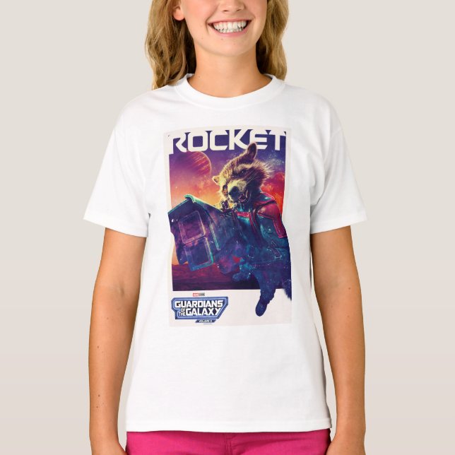 Guardians of the Galaxy Rocket Character Poster T-Shirt (Front)
