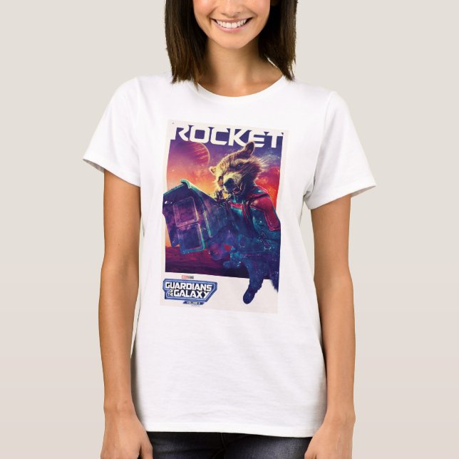 Guardians of the Galaxy Rocket Character Poster T-Shirt (Front)