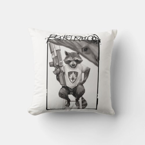 Guardians of the Galaxy  Rocket Comic Cover Art Throw Pillow