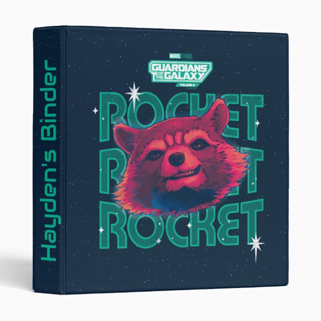 Guardians of the Galaxy Rocket Face Graphic 3 Ring Binder (Front/Spine)
