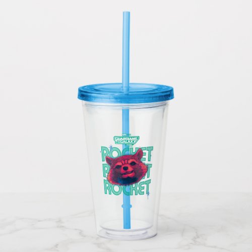 Guardians of the Galaxy Rocket Face Graphic Acrylic Tumbler