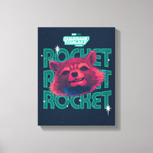 Guardians of the Galaxy Rocket Face Graphic Canvas Print