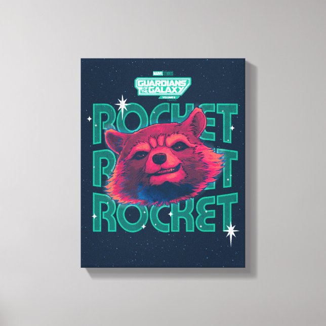 Guardians of the Galaxy Rocket Face Graphic Canvas Print (Front)