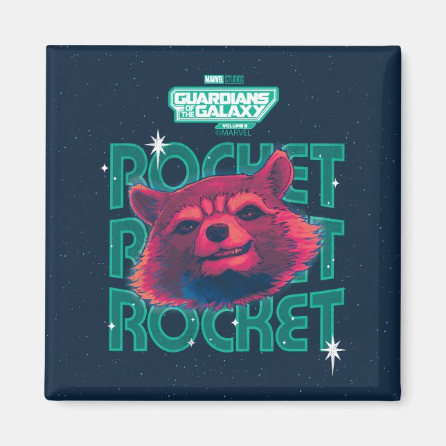 Guardians of the Galaxy Rocket Face Graphic Magnet (Front)
