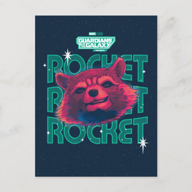 Guardians of the Galaxy Rocket Face Graphic Postcard (Front)