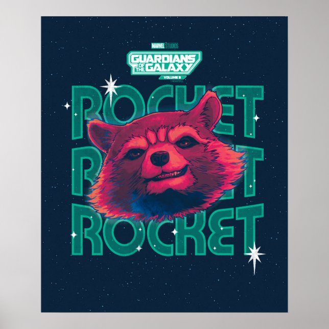 Guardians of the Galaxy Rocket Face Graphic Poster (Front)