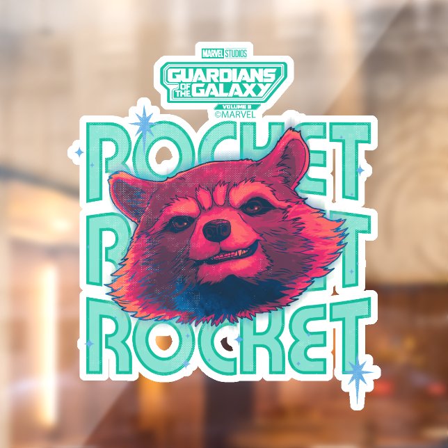 Guardians of the Galaxy Rocket Face Graphic Window Cling (Sheet 2)