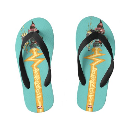 Guardians of the Galaxy  Rocket Full Blast Kids Flip Flops