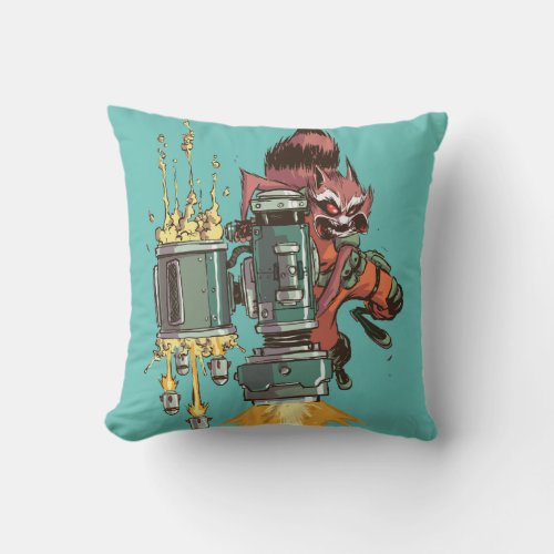 Guardians of the Galaxy  Rocket Full Blast Throw Pillow