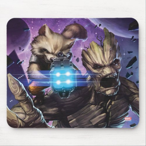 Guardians of the Galaxy  Rocket  Groot Attack Mouse Pad