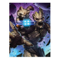Guardians of the Galaxy | Rocket & Groot Attack Postcard