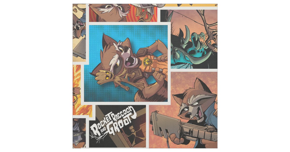 guardians of the galaxy rocket groot collage fabric collage wedding invitations