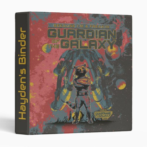 Guardians of the Galaxy Rocket Guardian Quote 3 Ring Binder