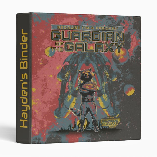 Guardians of the Galaxy Rocket "Guardian" Quote 3 Ring Binder (Front/Spine)