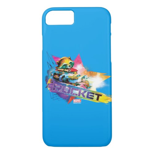 Guardians of the Galaxy  Rocket Neon Graphic iPhone 87 Case