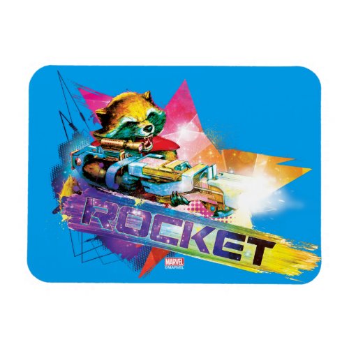 Guardians of the Galaxy  Rocket Neon Graphic Magnet