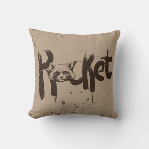 Guardians of the Galaxy  Rocket Painted Name Throw Pillow