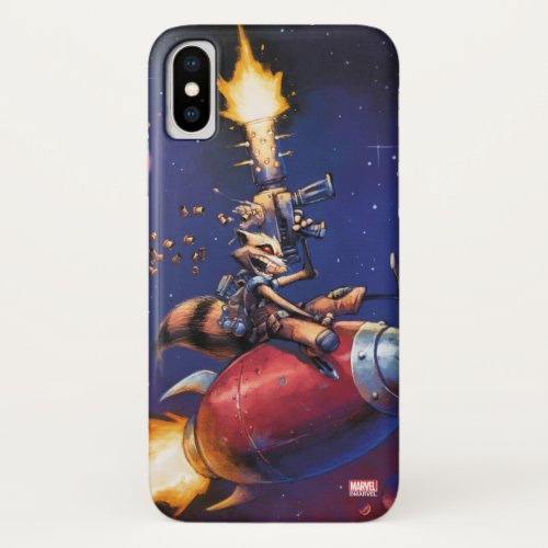Guardians of the Galaxy  Rocket Riding Missile iPhone X Case