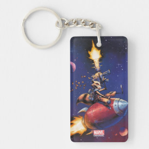 Guardians of the Galaxy   Rocket Riding Missile Keychain