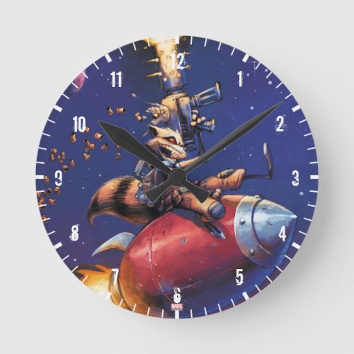 Guardians of the Galaxy  Rocket Riding Missile Round Clock