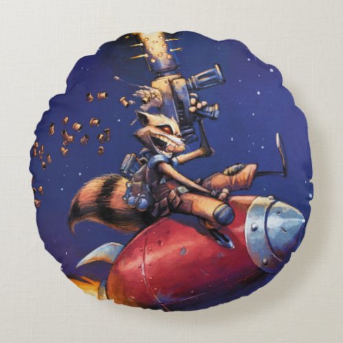 Guardians of the Galaxy  Rocket Riding Missile Round Pillow