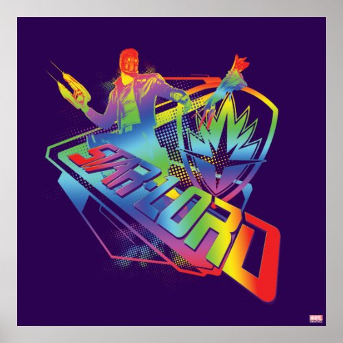 Guardians of the Galaxy  Star_Lord Neon Graphic Poster