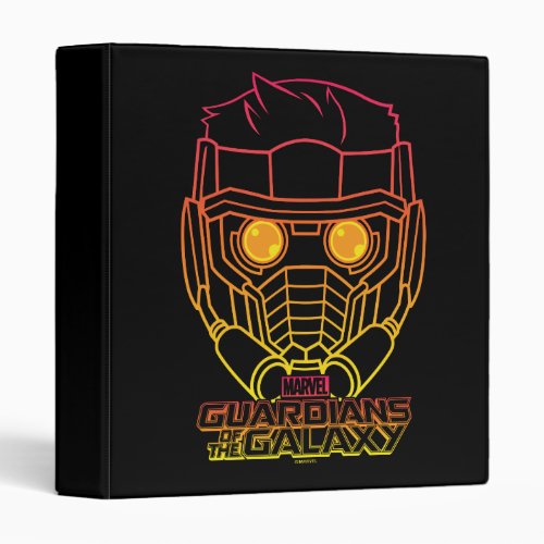 Guardians of the Galaxy  Star_Lord Neon Outline 3 Ring Binder
