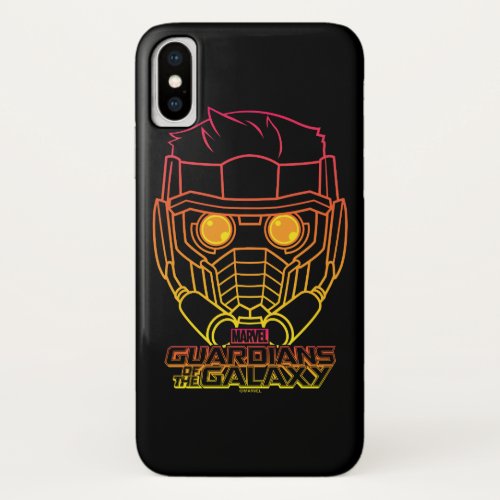 Guardians of the Galaxy  Star_Lord Neon Outline iPhone X Case