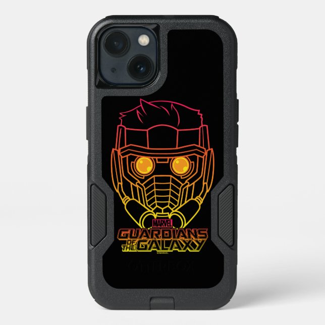 Guardians of the Galaxy | Star-Lord Neon Outline Otterbox iPhone Case (Back)