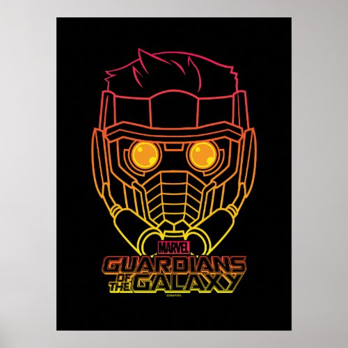 Guardians of the Galaxy  Star_Lord Neon Outline Poster