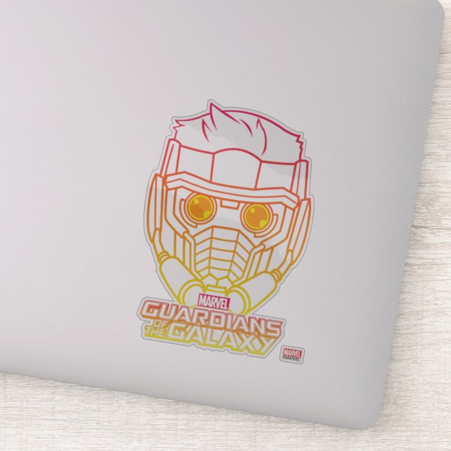 Guardians of the Galaxy | Star-Lord Neon Outline Sticker (Detail)