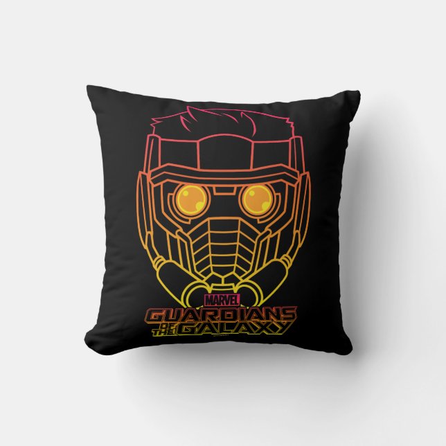Guardians of the Galaxy | Star-Lord Neon Outline Throw Pillow (Front)
