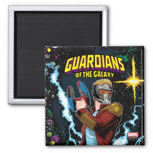 Guardians of the Galaxy  Star_Lord Retro Comic Magnet