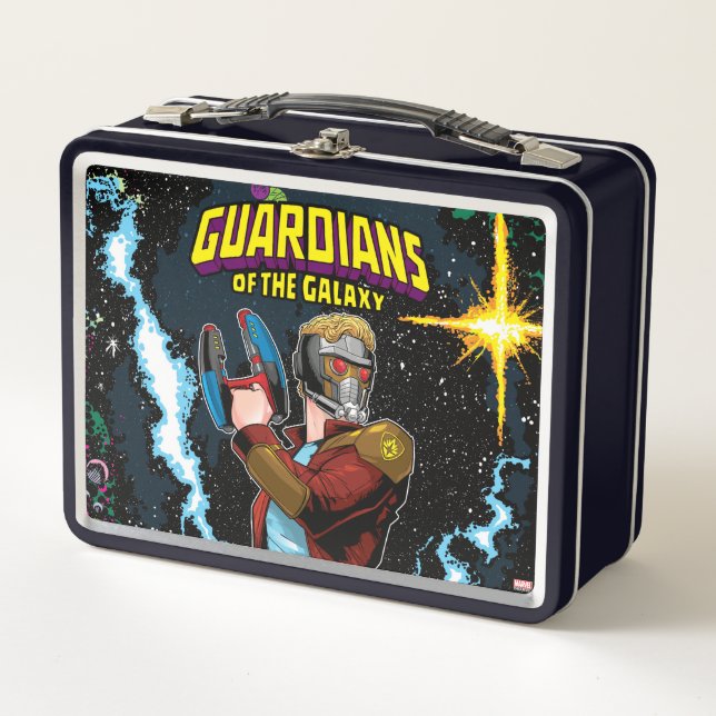 Guardians of the Galaxy | Star-Lord Retro Comic Metal Lunch Box (Front)