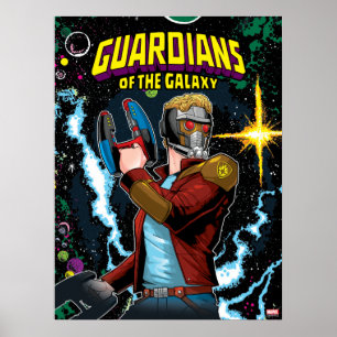 Guardians of the Galaxy Star-Lord Retro Comic Poster