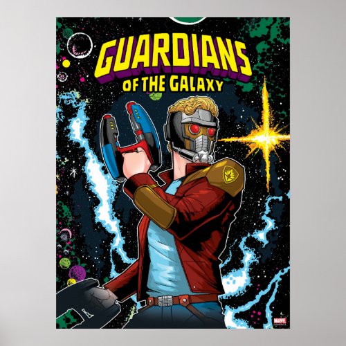 Guardians of the Galaxy  Star_Lord Retro Comic Poster