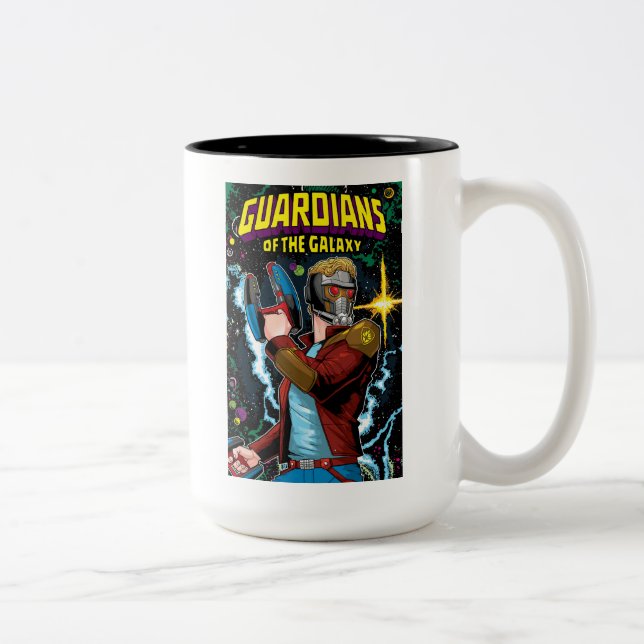 Guardians of the Galaxy | Star-Lord Retro Comic Two-Tone Coffee Mug (Right)